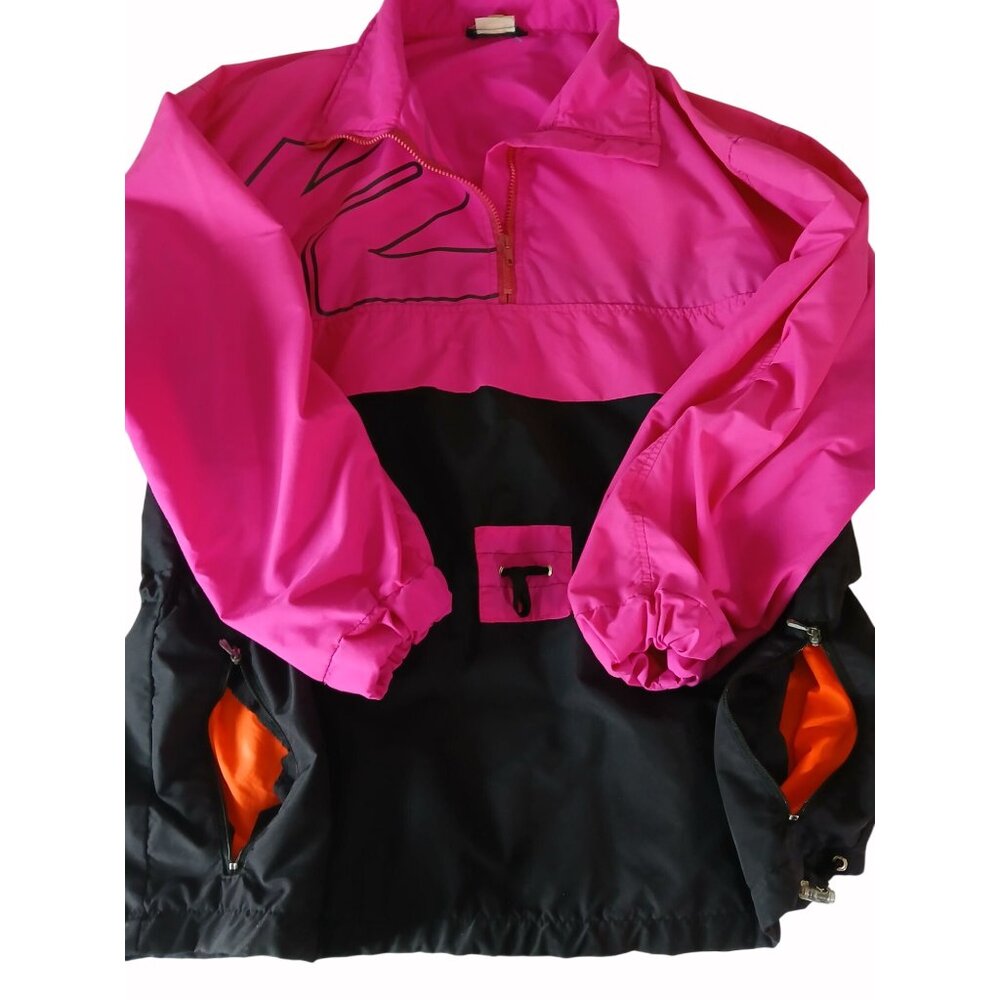 K2 Mens Pink Black Half Zip Pullover Windbreaker Jacket Drawstring Size L yk2 - Picture 13 of 16